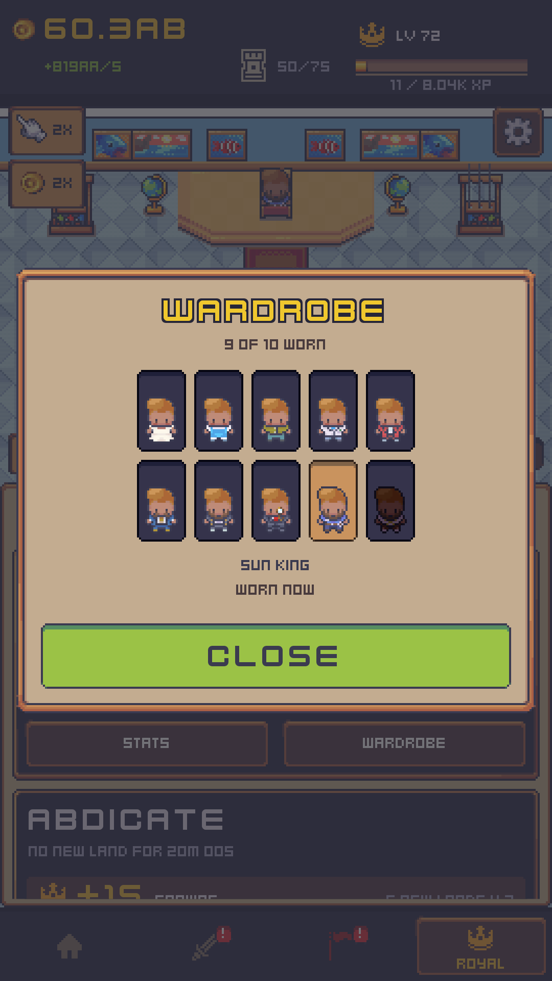 The royal wardrobe